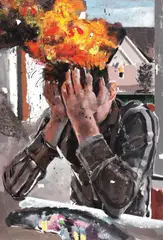 Bad boy by Ștefan Botiș, 2017, ulei pe pânză, sold Jan 2018