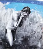 Sergiu Laslo, Swimmer, 2017, ulei pe pânză