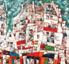 Citadină by Harry Guttman, ulei pe pânză, sold Jan 2018
