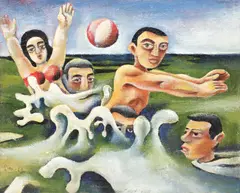 Dan Dumitrescu, La mare, 1969, ulei pe pânză lipită pe carton