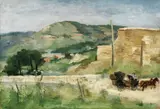 Ștefan Constantinescu, Trăsură la Balcic, 1936, ulei pe placaj