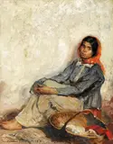 Chivuță by Nicolae Vermont, 1917, ulei pe carton, sold Dec 2017