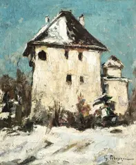 Culă oltenească by Gheorghe Petrașcu, 1915-1918, ulei pe pânză, sold Dec 2017