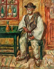 Moș Toader by Corneliu Michăilescu, 1937-1938, ulei pe carton, offered Dec 2017