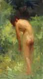 Alexandru Romano, La râu, ulei pe pânză