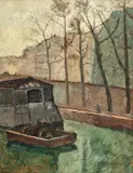 Pe cheiul Senei by Theodor Pallady, ulei pe carton, sold Dec 2017