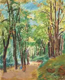 Iosif Iser, Plimbare prin Bois de Boulogne, guaşă pe hârtie