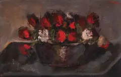 Trandafiri by Mircea Ciobanu, ulei pe carton, offered Dec 2017
