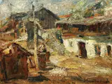 Cumpăna satului by Rudolf Schweitzer–Cumpăna, ulei pe carton, sold Dec 2017
