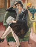Evantaiul by Theodor Pallady, 1920-1924, ulei pe carton, sold Dec 2017