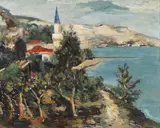 George Barbieri, Castelul Reginei Maria de la Balcic, ulei pe carton