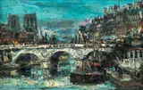 Alexandru Moser Padina, Vedere spre Notre Dame, anii '40, ulei pe pânză