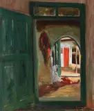 Marin H. Georgescu, Țărăncuță odihnindu-se, ulei pe pânză