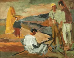 La câmp by Henri Catargi, ulei pe carton, sold Dec 2017