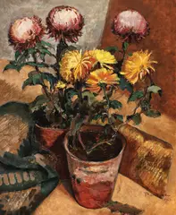 Dumitru Pherekyde, Crizanteme, 1923, ulei pe carton