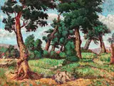Leon Viorescu, Peisaj provensal, ulei pe carton