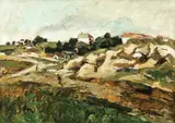 Iosif Rosenblut, Dealuri la Balcic, 1935, ulei şi creion pe carton