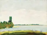 Corneliu Liuba, Peisaj la Vâlcov, 1934, ulei pe pânză lipită pe carton