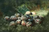 Constantin Daniel Stahi, Natură statică cu prune, ulei pe pânză
