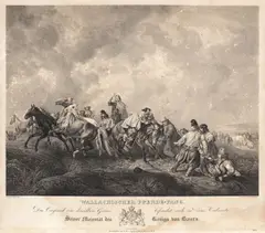 Friedrich Hohe, Îmblânzitori de cai valahi, litografie