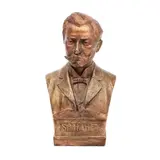 Frederic Storck, Bust Spiru Haret, sculptat de Frederick Storck, însoțit de suport parietal Neo-Baroc, 1904, bronz; fontă