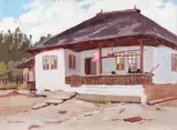 Mario (Marius) Ledda, Casa părintească, ulei pe pânză lipită pe carton