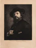 Theodor Aman, Autoportret, acvaforte şi gravură cu acul