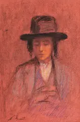 Tânăr evreu by Nicolae Grant, pastel pe hârtie lipită pe carton, sold Nov 2017
