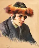 József Bálint, Rabin, 1925, pastel pe carton