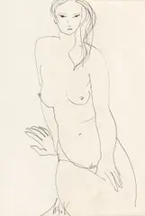 Mihu Vulcanescu, Nud, tuș pe hârtie