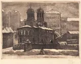 Iosif Rosenblut, Peisaj cu Biserica Enei, acvatintă și verni moale