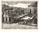 Iosif Rosenblut, Bazaca, acvaforte, verni moale şi acvatintă