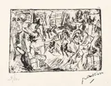 Jules Pascin, La famille Lambert au bistrot, 1916, acvaforte