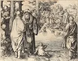 Lucas van Leyden, Botezul Domnului, cca. 1510; tiraj sec. XVI, acvaforte şi gravură cu acul