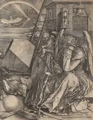 Albrecht Durer, Melancolie, 1514; tiraj sec. XVI-XVII, gravură cu dăltița