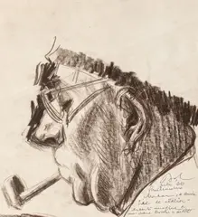 În atelier by Corneliu Baba, 1960, creion pe hârtie lipită pe carton, sold Nov 2017