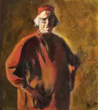 Autoportret by Corneliu Baba, 1984, ulei pe pânză lipită pe carton, sold Nov 2017