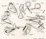 Paul Neagu, Nouă stații catalitice, 1985, creion pe hârtie