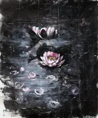 Sergiu Laslo, Nuferi (Waterlilies), 2017, ulei pe pânză