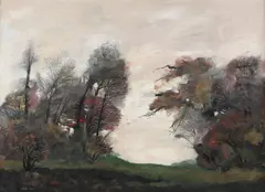 Pădurea de argint by Ștefan Câlția, 1983, ulei pe PFL, sold Nov 2017