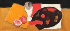 Natură statică cu rodie by Ion Pacea, anii '70, ulei pe pânză, offered Nov 2017