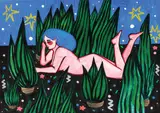 Livia Fălcaru, Plants are Friends, acuarelă pe hârtie lipită pe carton