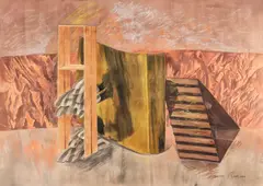 Simona Runcan, Structuri, cerapastel, guaşă, creion şi acuarelă pe hârtie