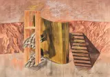 Simona Runcan, Structuri, cerapastel, guaşă, creion şi acuarelă pe hârtie