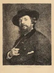 Autoportret by Theodor Aman, acvaforte şi gravură cu acul, sold Nov 2017