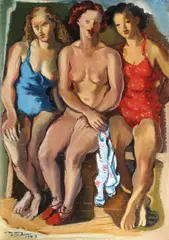 M. H. Maxy, Trei prietene, 1943, ulei pe carton