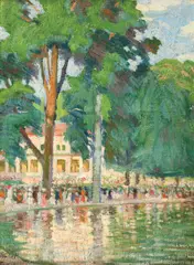 Ferenc Ács, Parcul Cazinoului din Cluj, ulei pe pânză lipită pe carton
