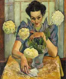 Traian Bilţiu Dăncuş, Portretul soției artistului, 1946, ulei pe pânză