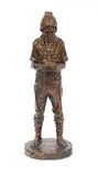 Spiridon Georgescu, Țăran învârtind o țigară, 1921, bronz