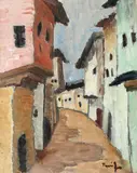 Stradelă la Mangalia by Nicolae Tonitza, ulei pe carton, sold Nov 2017